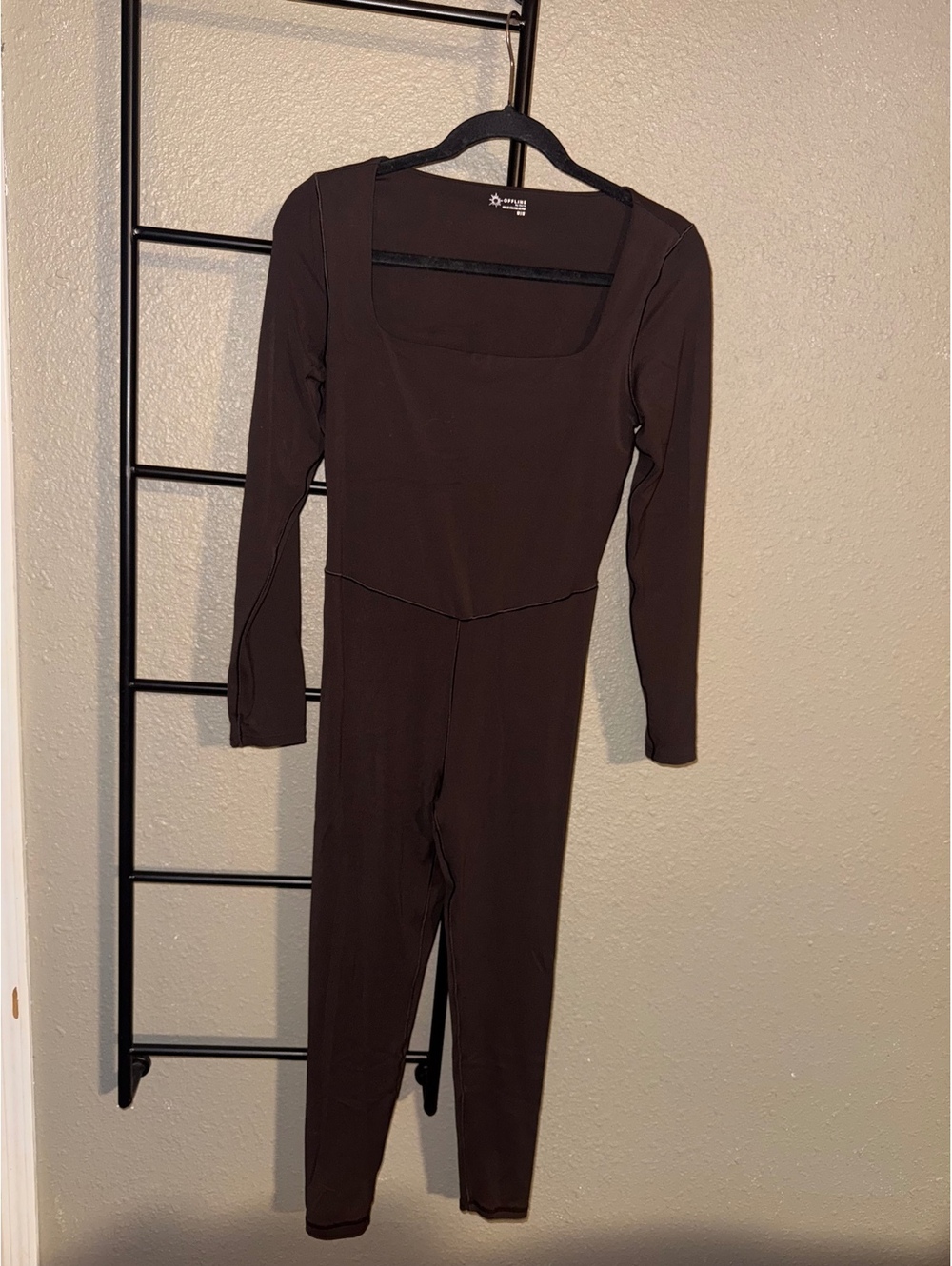OFFLINE by Aerie Long Sleeve Legging Jumpsuit Brown Medium